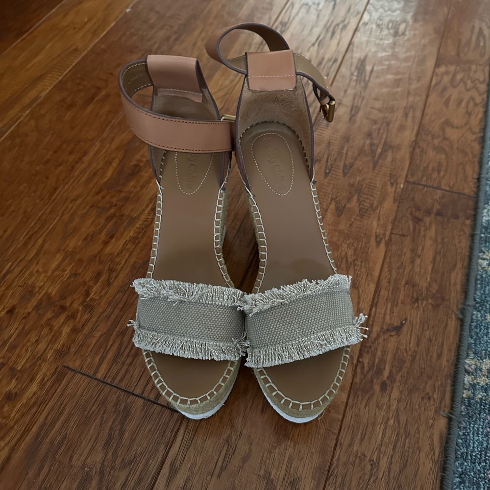 See by Chloe Tan and Cream Women's Sandals